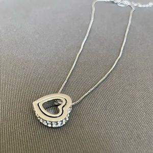 Crystal Wrapped Interlocking Heart Necklace